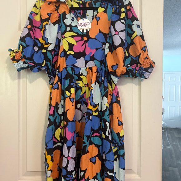 Crown and Ivy WOMEN’S SHORT SLEEVE PEASANT DRESS. SIZE XL OLLIE BLUE. - Picture 3 of 3